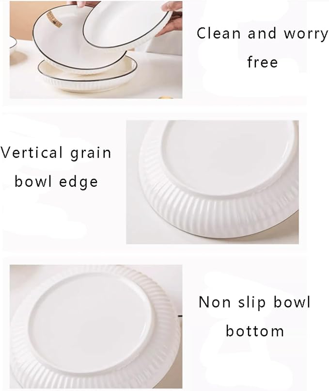 Sauce dish,Porcelain Appetizer Dishes Set of 4, Snack 7 inch White Ceramics Plates for Sides Pasta Kitchen Soup Ceramic Serving Bowls