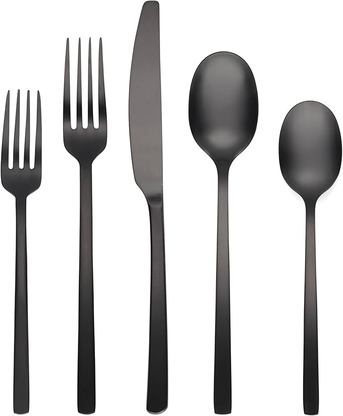 Cambridge 286645CKW13 Beacon Black Satin 45-Piece Flatware Set