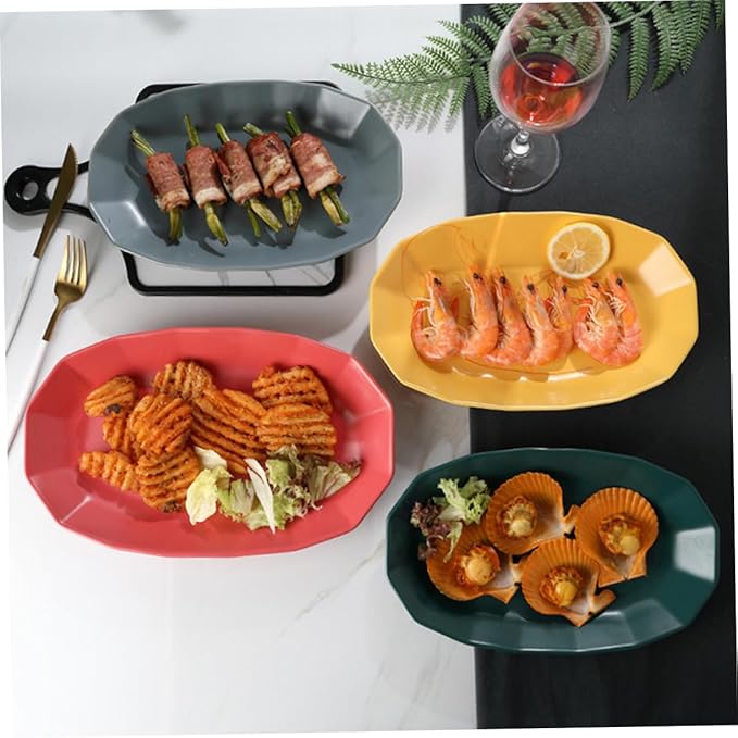 Mobestech Ceramic Fish Serving Plate 12-inch Ceramic Fruit Dish Vibrant Yellow Food Platter for Home Dining for Desserts and Appetizers