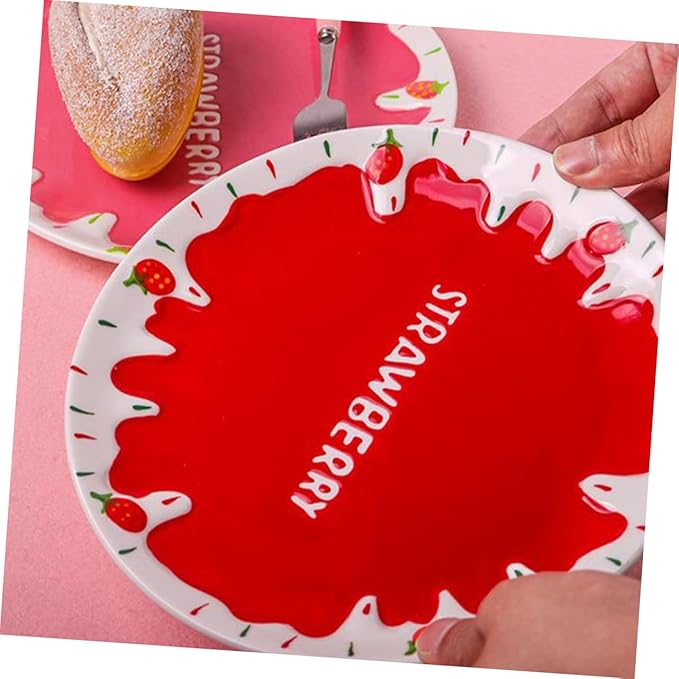 Multifunctional Strawberry Decor Plate Kitchen Ceramic Plate Dinnerware Decorative