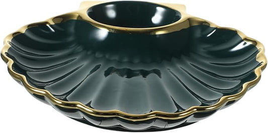 1Pc Dumpling Dish with Sauce Creative Shell Shaped Appetizer Plate for Dipping Sauces for Serving Dumplings French Fries Sushi Home and Restaurant Use