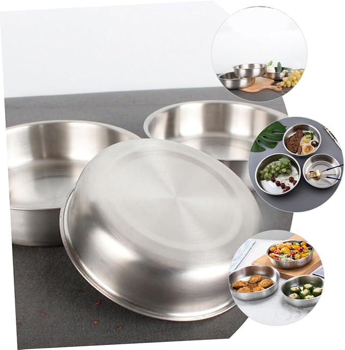 PRETYZOOM Stainless Steel Serving Tray Food Plate for Pasta Fruit and Meat Lightweight Design for Easy Handling for Parties and Family Gatherings
