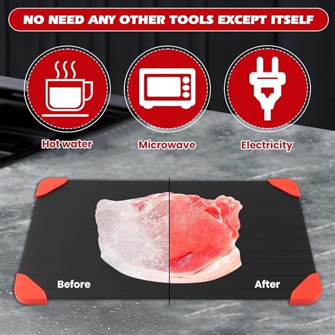 Defrosting Tray for Frozen Meat – 14x8in Non-Stick, Rapid Thaw & No Microwave/Hot Water | Home Kitchen Essential for Busy Cooks – Quick Weeknight Meals & Safe Food Thawing