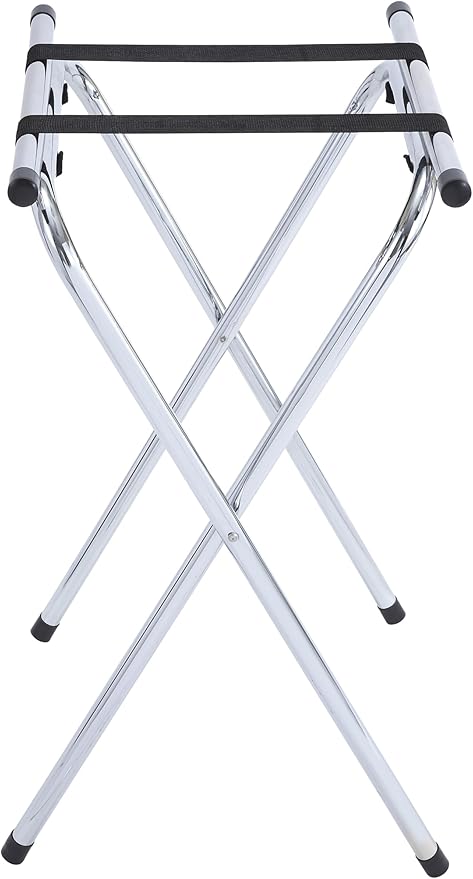 Winco Folding Tray Stand, 31-Inch, Chrome