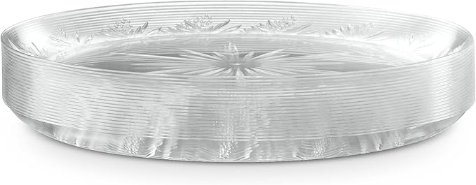 PLASTICPRO Premium Heavy Weight Crystal Clear Disposable Hard Plastic Plate (240, 9'' Inch Plates)