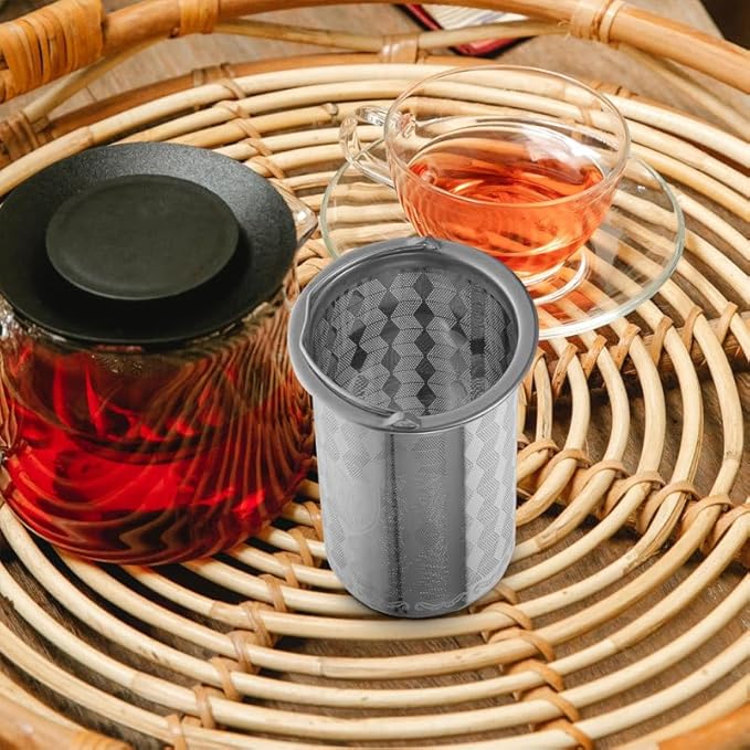 PRETYZOOM Stainless Steel Tea Infuser Basket with Handle 3.5 Inch Compact Replacement Filter for Loose Leaf Tea Brewing in Teapots and Cups