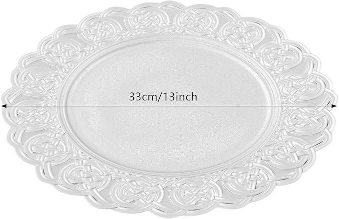 Sliver Plastic Charger Plates Set of 100, 13” Reusable Party Chargers for Dinner Plates, Elegant Round Service Plate Chargers Bulk Decorative for Wedding, Catering Table Decor