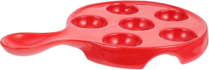 Luxshiny Escargot Baking Dish Snail Plate 10-inch Ceramic Handle Conch Serving Tray Kitchen Appetizer Plate for Home Cooking and Dining