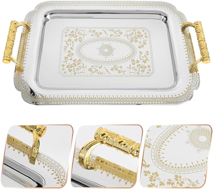 Zerodeko European Style Serving Tray Vintage Fruits Desserts Platter for Table Decor Elegant Multi Functional Design for Home Ktv Restaurants