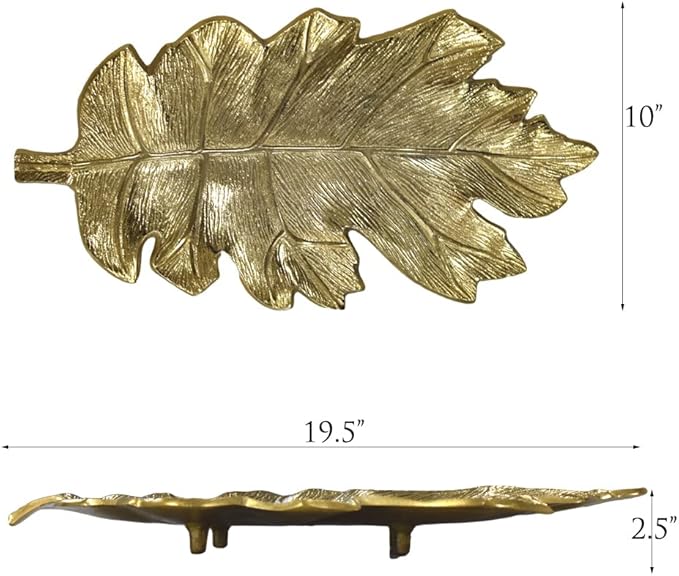 BBH Home's Handmade Gold Novelty Shaped Aluminium Tray 8.26 x 4.13 x 0.9 AMBBVK053AB2020