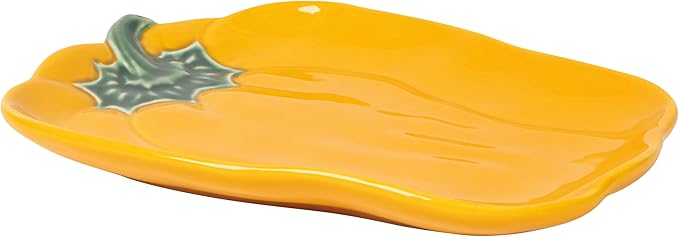 Now Designs Bell Pepper Collection Stoneware Dish, Bell Pepper Shaped, W6 x L8.75in, Dishwasher & Microwave Safe