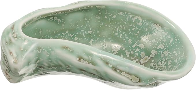 BESPORTBLE Ceramic Oyster Shell Plate Lightweight Food Storage Dish for Appetizers Sauces Caviar and Desserts Smooth Surface Easy to Clean Dishwasher Safe Vintage Style Serving Plate