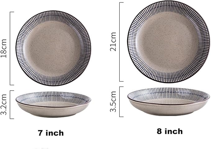 Kitchen Plates Ceramic Dinner Plate Home Personality Deep Plate Creative Round Dinner Plate for Home, Party, Restaurant 8 Inches Fruit Tray Restaurant Plates(7 inch)