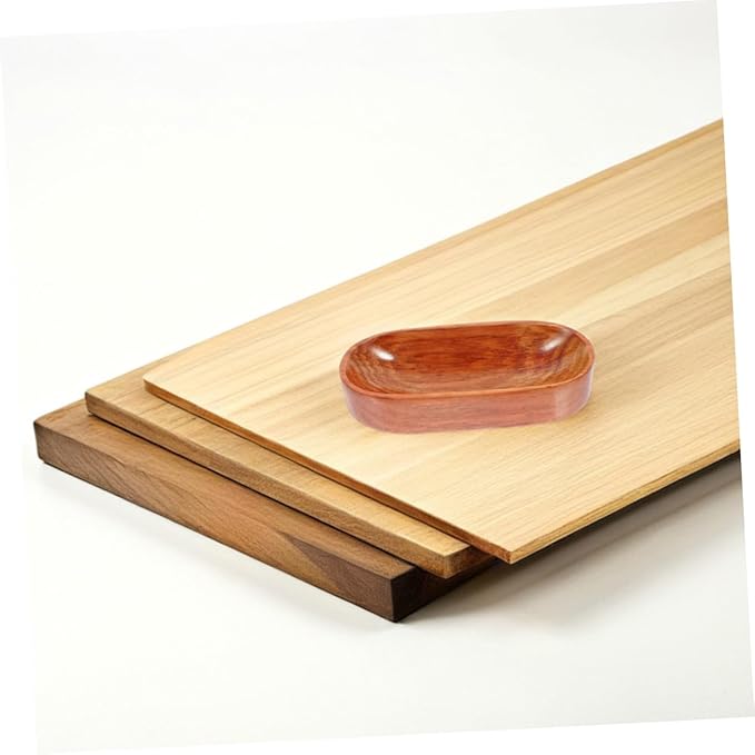 Unomor 2pcs Japanese Wooden Serving Trays Natural Wood Platter for Appetizers Snacks Fruit for Tea Towels Cozy Home Decor Deep Color
