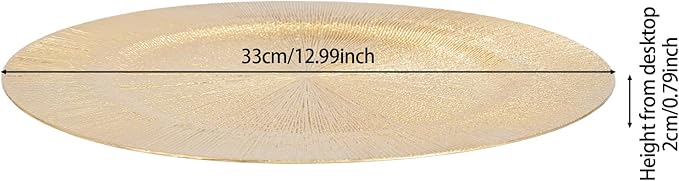 Gold Plastic Charger Plates Set of 100,13” Reusable Party Chargers for Dinner Plates, Elegant Round Service Plate Chargers Bulk Decorative for Wedding, Catering Table Decor