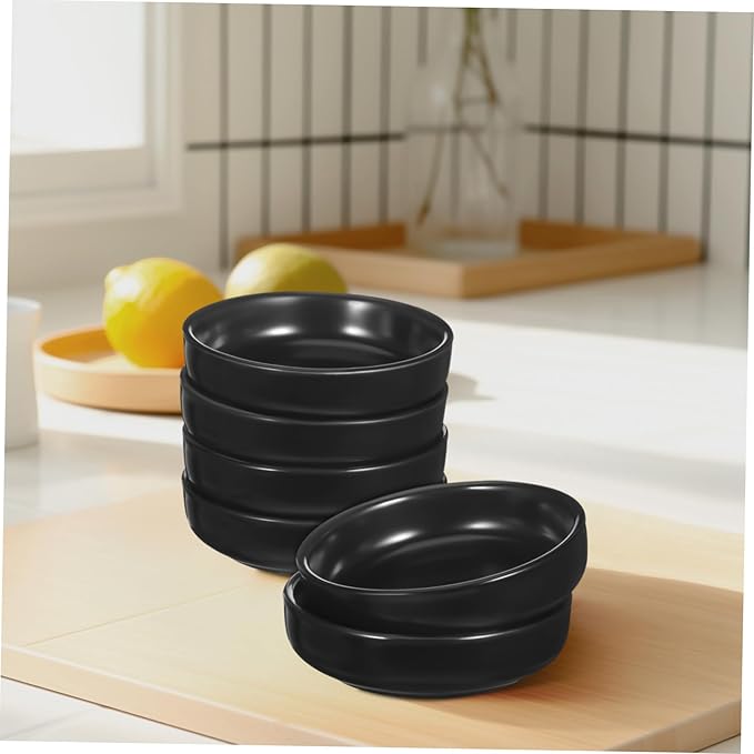 DECHOUS 6pcs Ceramic Dipping Dishes Japanese Style Appetizer Plates for Sushi Sauces and Snacks Elegant Serving Bowls for Condiments and Desserts and Easy to Clean