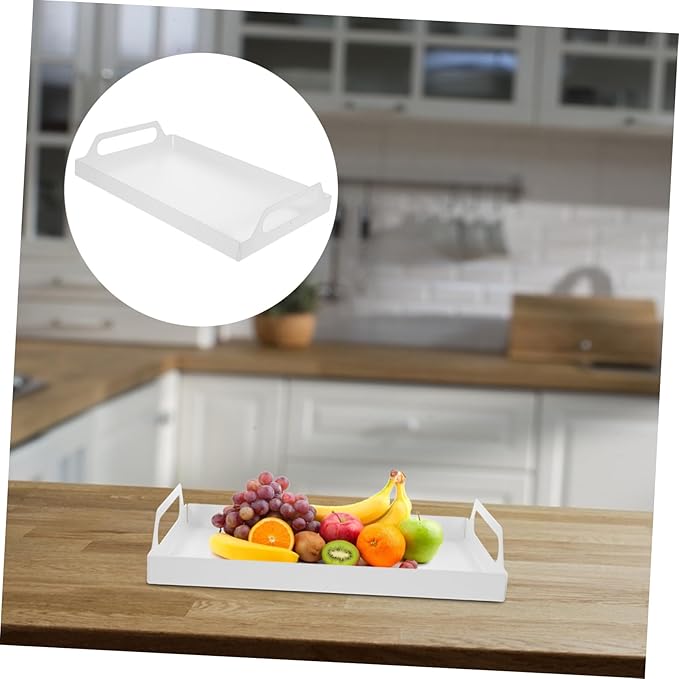 GLEAVI Nordic Stainless Steel Rectangular Serving Tray Food Plate for Fruits and Desserts Sturdy and Easy to Clean for Parties and Entertaining