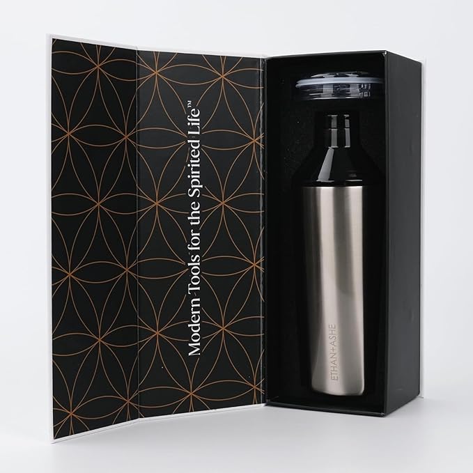 Koolhaus Cocktail Shaker - Ethan + Ashe - Vacuum Insulated Cocktail Shaker and Cocktail Strainer - Double-Wall - Travel Lid Included - Essential Bar Tools - 20oz Total Volume - Stainless Steel