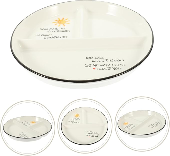 Luxshiny Ceramic Plates Divided Dinner Plate Serving Platters Trays Great for Appetizers