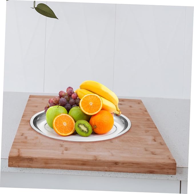 Stainless Steel Oval Serving Plate Food Tray for Steaming Fish Entrees Elegant Design for Home Restaurant and Parties for Fruits Desserts