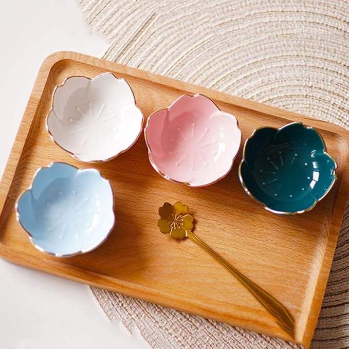 2pcs Ceramic Dip Bowls Sauce Dishes Seasoning Serving Bowl Sushi Soy Plate for Snack Sushi Fruit Appetizer Dessert-Blue