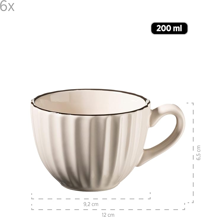 Mäser Osita Stoneware Coffee Set, Cream