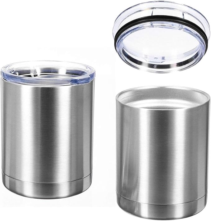 Gteller 10oz Lowball Tumbler, Double Wall Stainless Steel Insulated for Keeping Hot and Cool