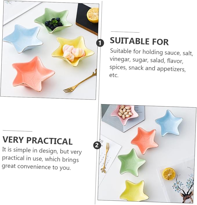 Ciieeo 3pcs Elegant Ceramic Sauce Dish Dipping Plates for Condiments Appetizers and Sauces Lightweight Non-slip Design for Home and Restaurant Use Random Color Selection