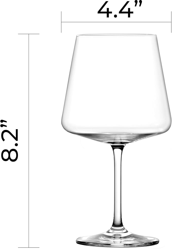 Schott Zwiesel MioVino German Made Crystal Glass, 23 Oz. Burgundy (Set of 4), Clear