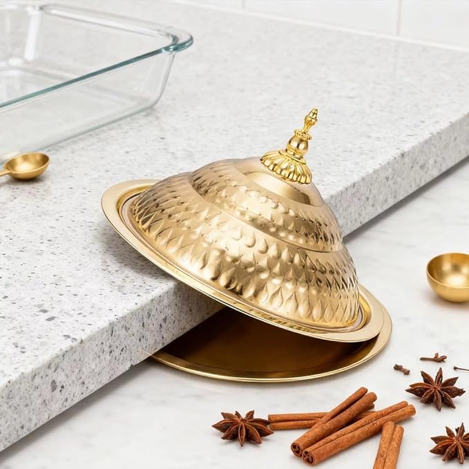 Stainless Steel Food Serving Tray with Lid, Decorative Serving Platter for Snacks Desserts Fruit Display for Kitchen Party