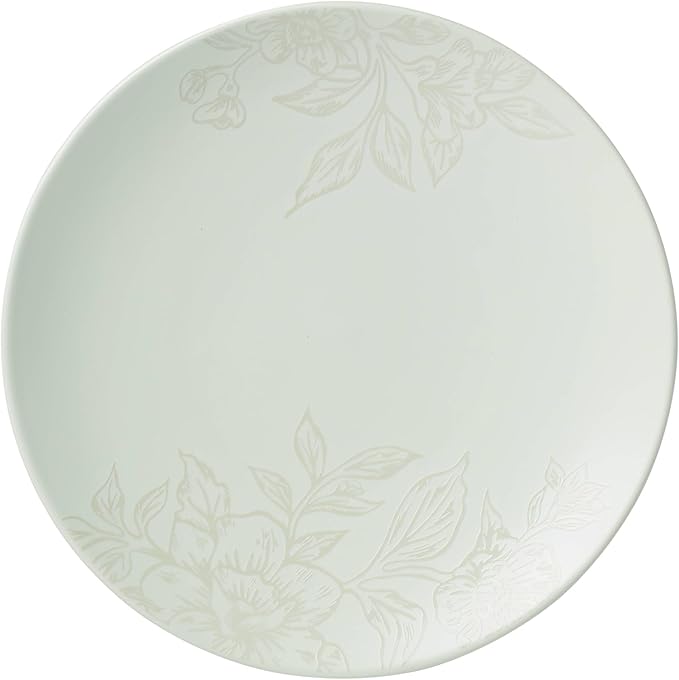 Oneida 897395 Roseto 12-Piece Dinnerware Set, Soft Sage