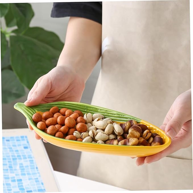 Ceramic Corn Trays Handpainted Appetizer Plates for Serving Corn The Cob for Family Meals and Dinner Parties Dinnerware for Fruits and Snacks