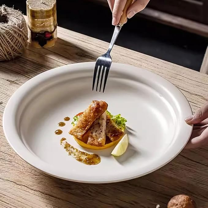 SONGCHAO Party Supplies Retro Ceramic Plate Dinner Plate Fruit Plate Creative Home Dish Plate Pasta Plate Dessert Plate Party Plates (Size : Small)