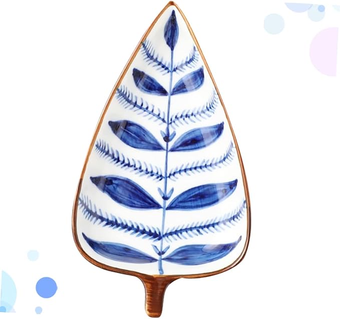 Cabilock Leaf-shaped Ceramic Sauce Dish Versatile Dipping Bowls for Condiments Snacks Fruits and Desserts for Home Parties Bbqs and Outdoor Events Random Style