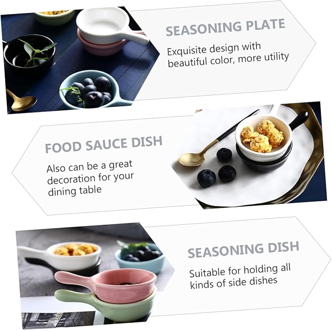 5pcs Ceramic Sauce Dishes 40ml Seasoning Serving Trays for Dipping Appetizer Plates