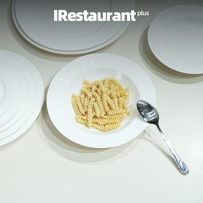 Wide Rim Bone China Commercial Grade Restaurant Elegance White Soup Plate 8" /Pasta Bowl 8oz, Case of 12