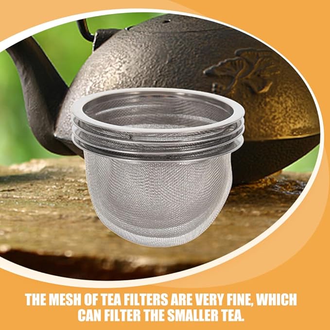 IMIKEYA 4pcs Stainless Steel Tea Filter Metal Teapot Replacement Mesh Strainer Insert Tea Infuser Cup For Coffee Tea Maker Coffee Brewers 8.5cm