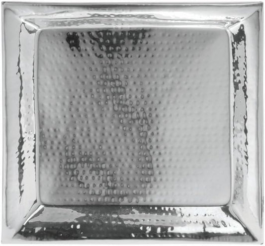 HUBERT Serving Tray with Hammered Finish Round Serving - 18" L x 18" W