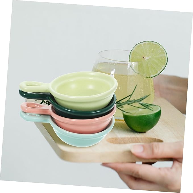 4pcs Creative Ceramic Plates Japanese Style Appetizer Dishes Ergonomic Handles for Snacks Sauces Stylish Home Restaurant Use Versatile Dessert Holders Matte