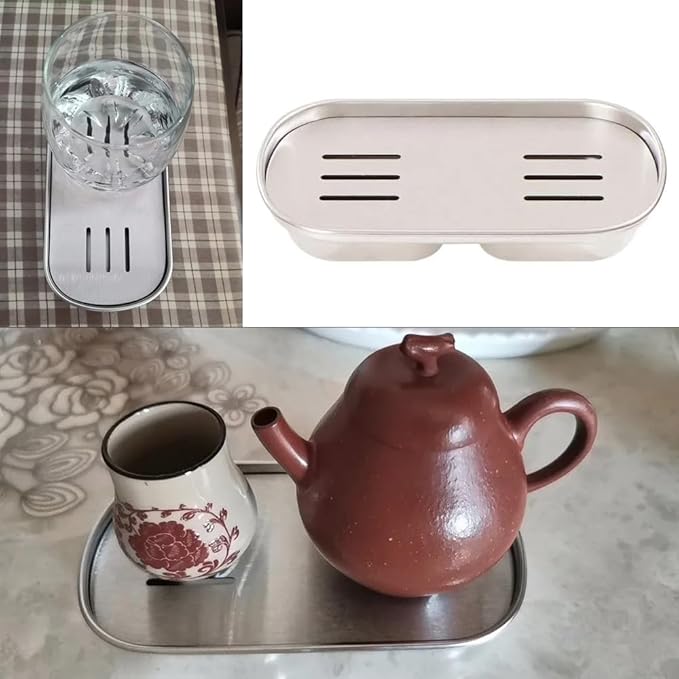 Espresso Cups Drip Tray Tea Cup Saucer Small Glass Teacup Serving Tray Coffee Countertop Drip Trays for Chinese Ceramic Kung Fu Tea Set Double Wall Insulated Espresso Mugs Coffee Shot Glass