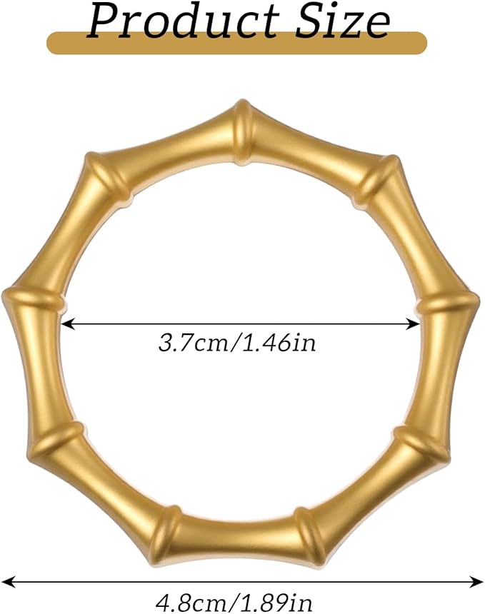 Napkin Rings Set of 24 Bamboo Knuckles Style Gold Napkin Holder Ring for Table Decoration, Wedding, Family Dinner, Party, Christmas, Thanksgiving Day, Birthday
