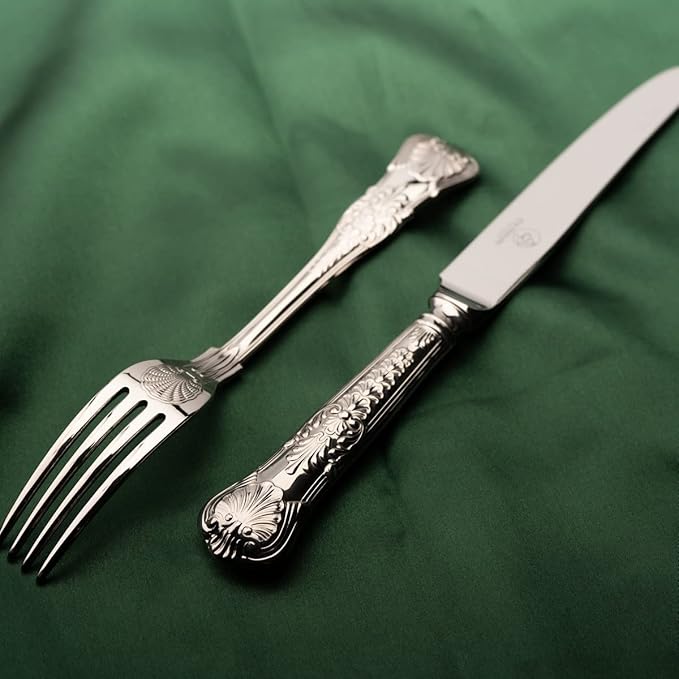 60 Piece Silverware Set for 12, 18 10 Stainless Steel flatware Set, Antique vintage cutlery set, Knife fork spoon, Heavy Duty Dishwasher Safe OTW PAVILION