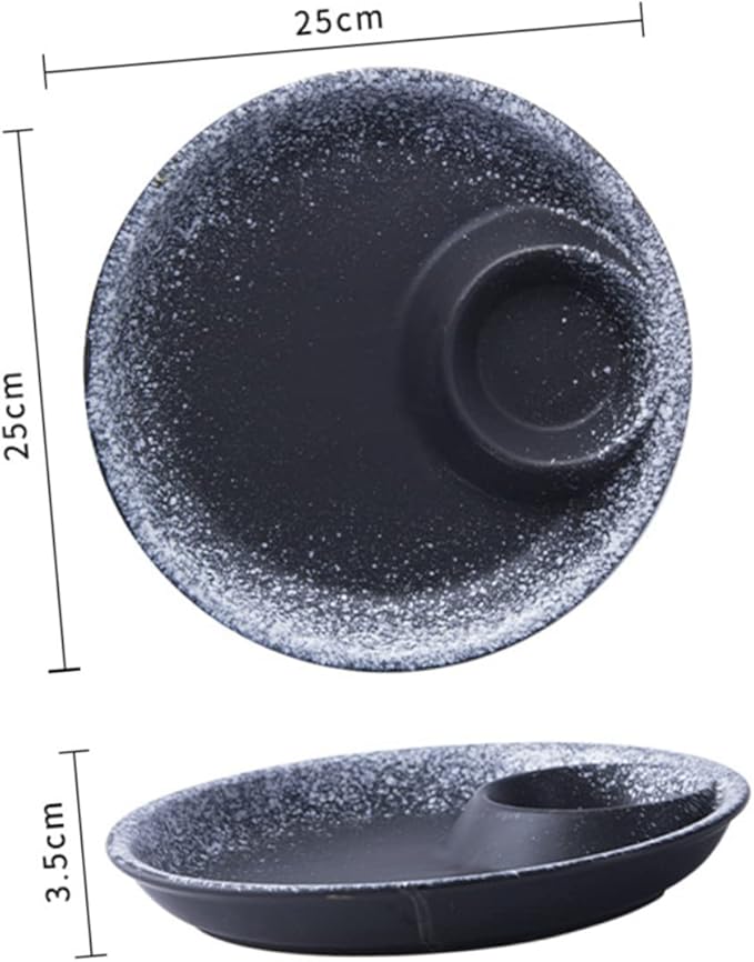 Round Ceramic Plate Serving Bowl Dipping Sauce Cup for Party and Dinner
