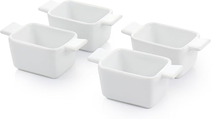 Gibson Elite Gracious Dining 5 Piece Fine Ceramic Tidbit Dish Set with Acacia Wood Base