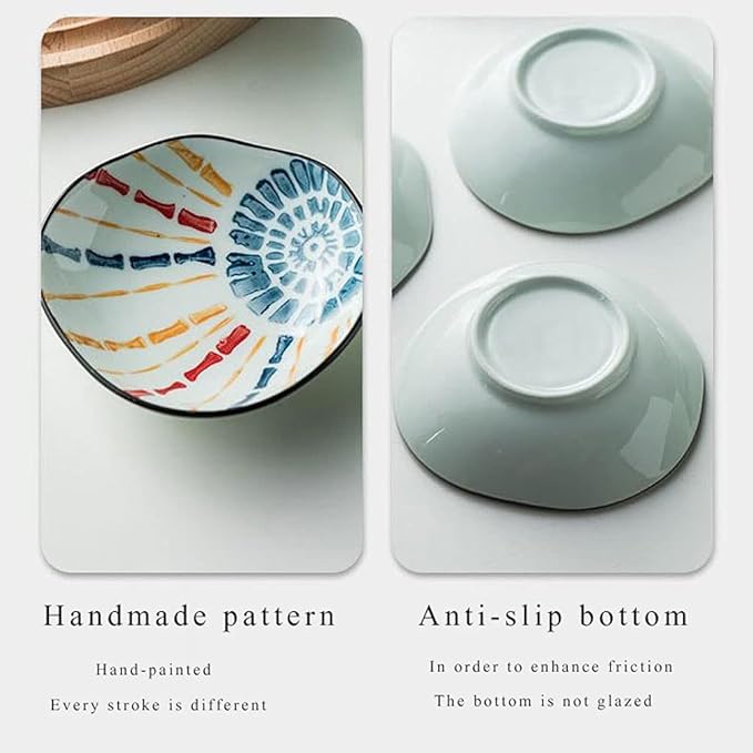 Appetizer Bowls Japanese Style Pure Hand-painted Sauce Dish 3 Oz Ceramic Soy Sauce Dessert Plates Snack Sushi Dishes Appetizer Side Dishes Serving Seasoning Dish Salad Bowls (Color : B)