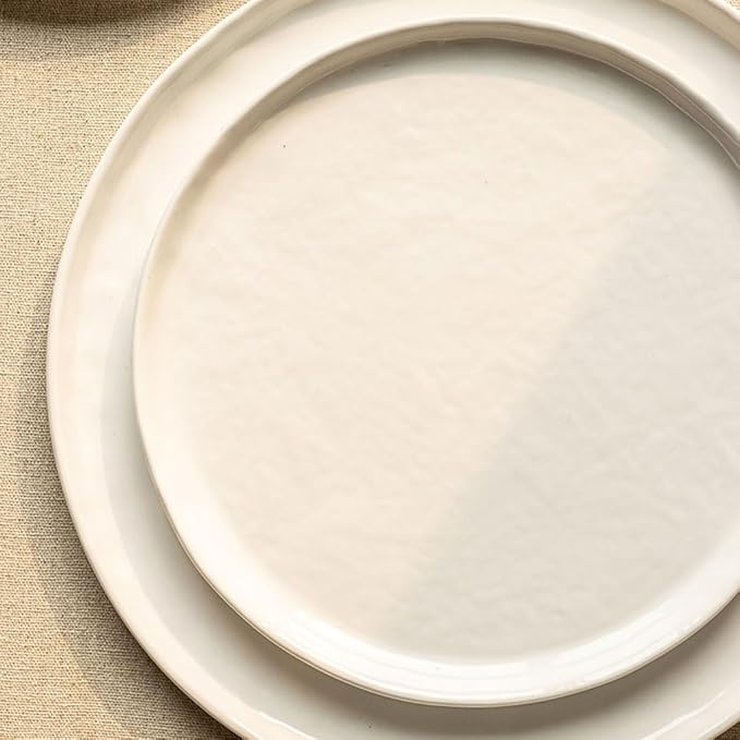Dining Plates Simple Chinese Ceramic Plate Home Dish Plate Steak Pasta Plate Hotel Restaurant Side Dish Dessert Plate Dinner Plate(Medium)