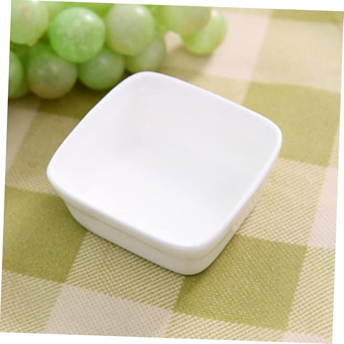 2pcs Square Condiment Dishes Ceramic Plate Dipping Sauce Bowls for Seasoning Appetizers Desserts