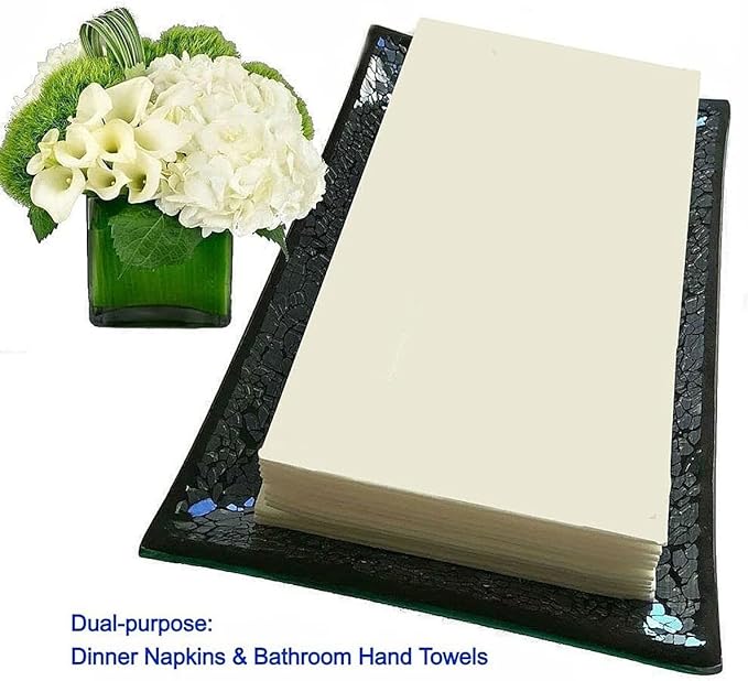 Linen Feel Disposable Guest Hand Towels for Bathroom | Luxury Single Use Cloth Like Dinner Napkins for Dining, Parties & Weddings | Dual Purpose, Soft, Absorbent & Lint-Free | 200 Ct - Made in USA