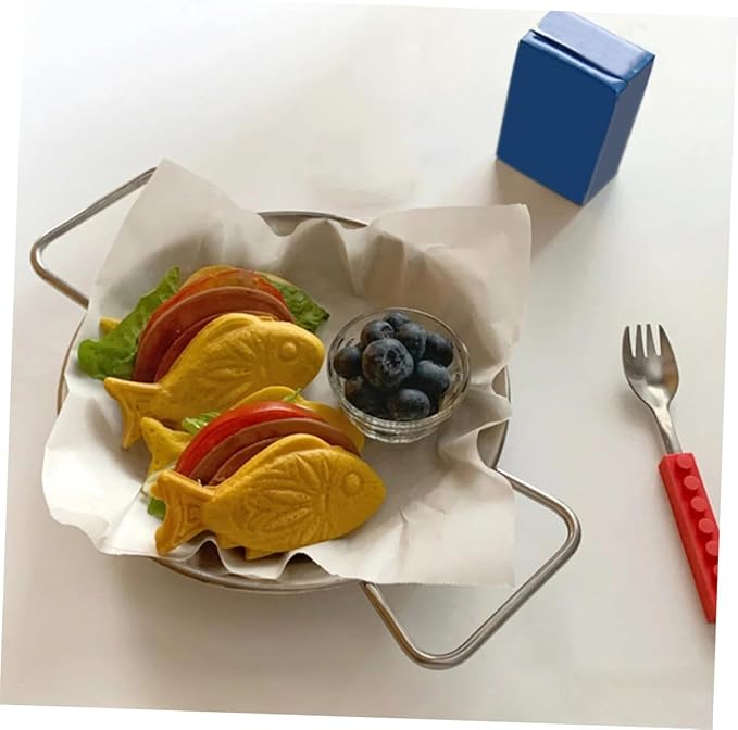 IMIKEYA 1pc Stainless Steel Serving Tray Double Handles Dried Fruit Plate Scalding Snack Tray for Parties Modern Design for Fruits and Snacks Elegant Silver Finish