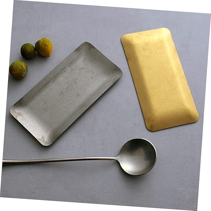 PRETYZOOM Vintage Metal Serving Tray Multi Functional Dessert Plate Towel Dish for Home Hotel Use Easy to Clean Storage for Snacks Accessories